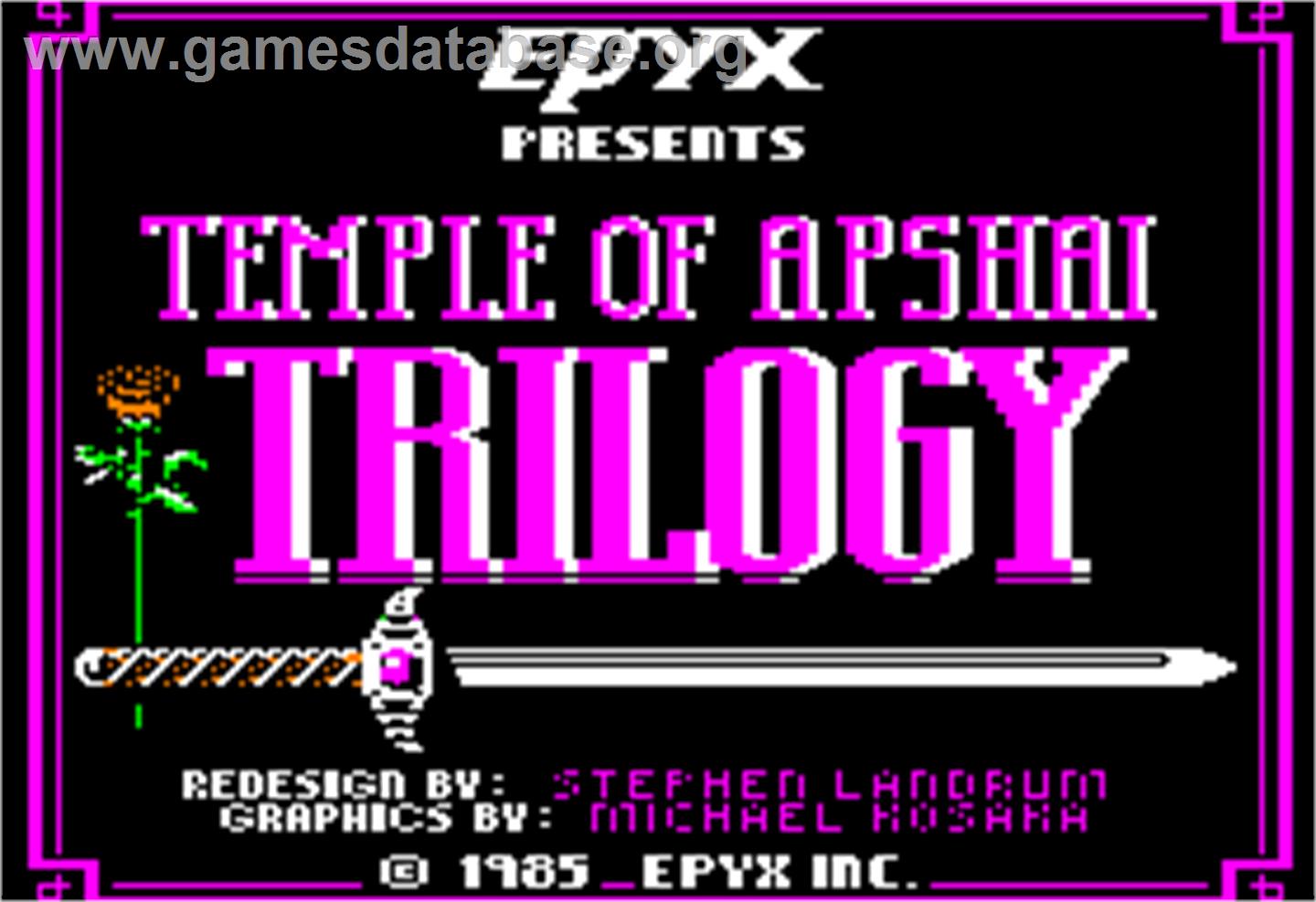 Temple of Apshai Trilogy - Apple II - Artwork - Title Screen