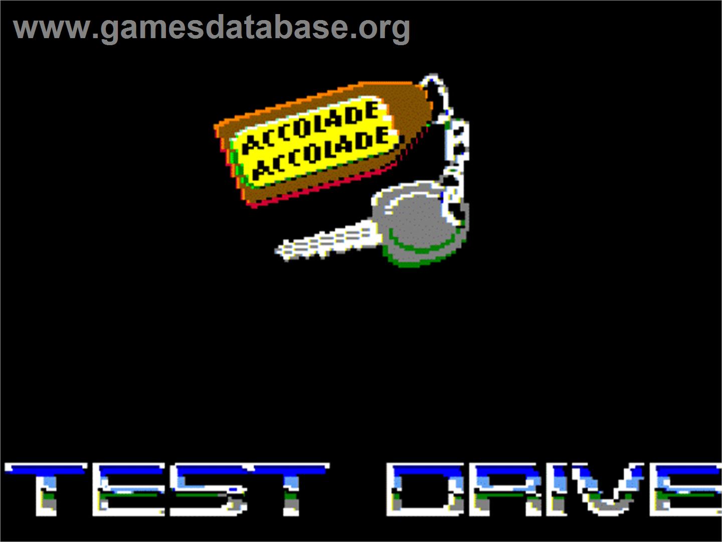 Test Drive - Apple II - Artwork - Title Screen