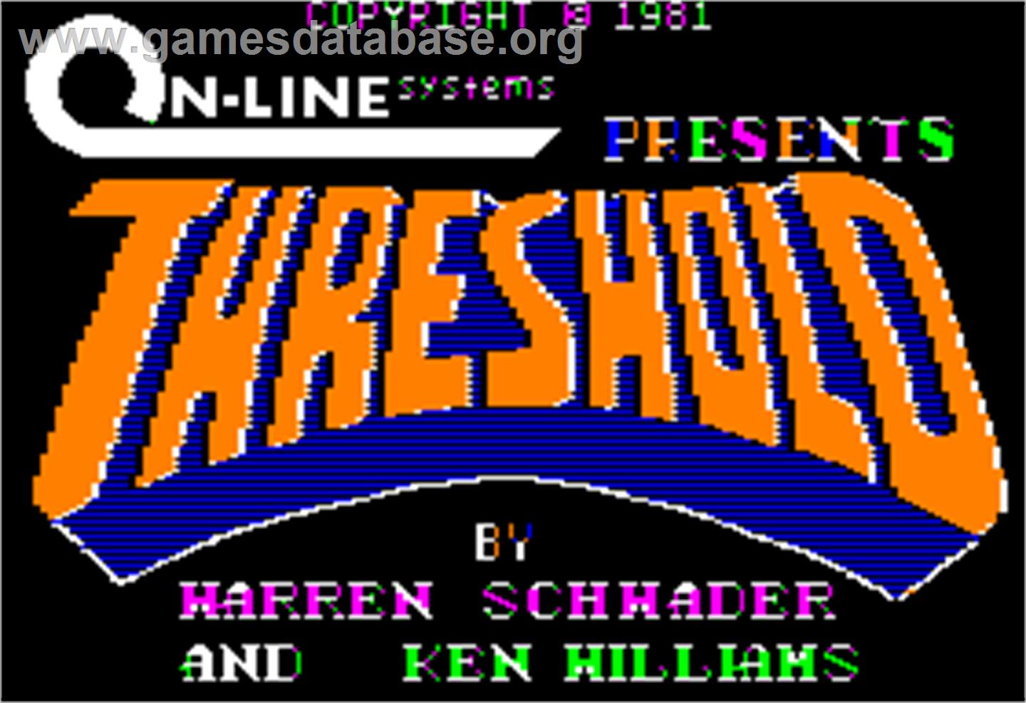 Threshold - Apple II - Artwork - Title Screen