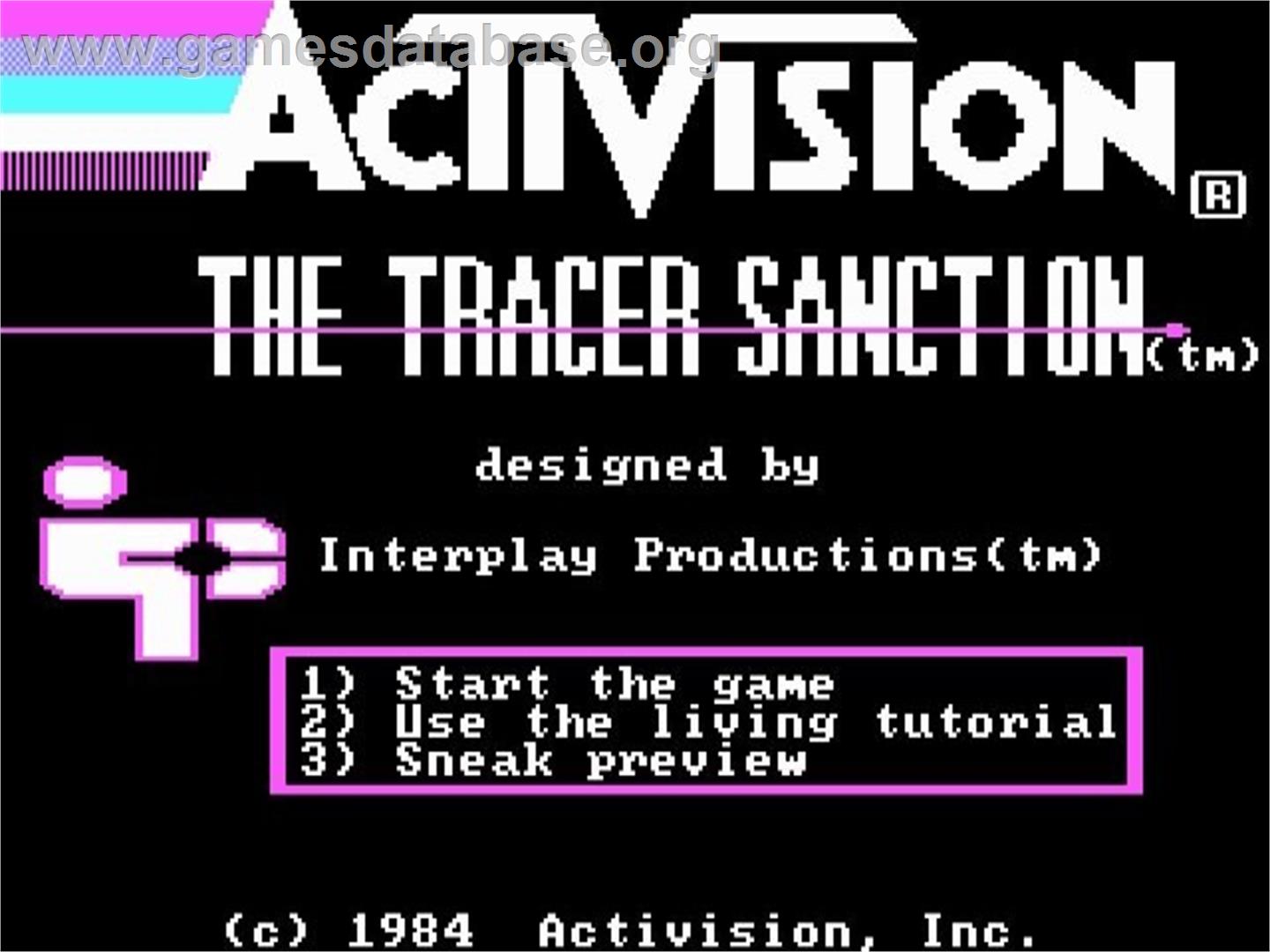 Tracer Sanction - Apple II - Artwork - Title Screen
