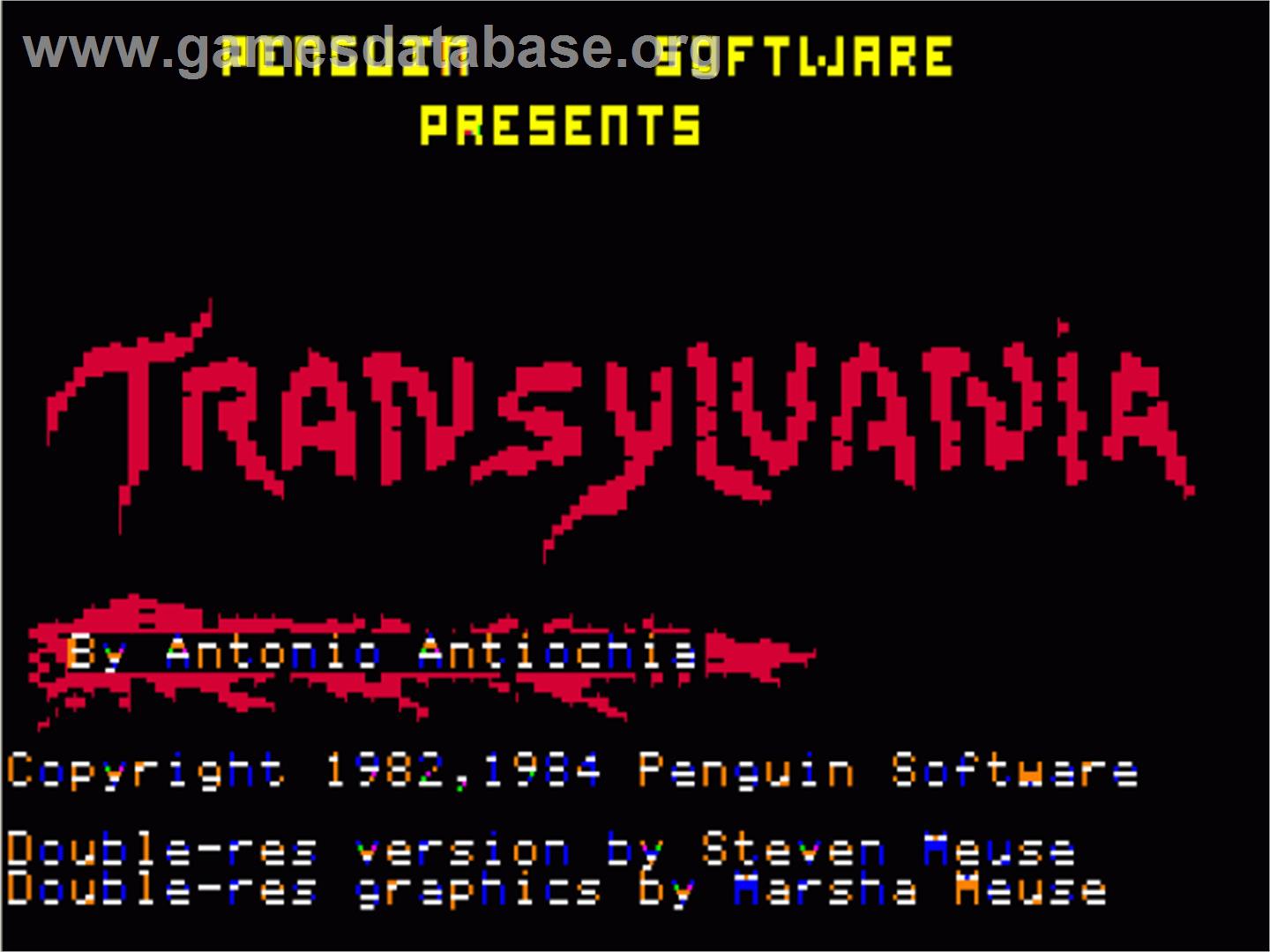 Transylvania - Apple II - Artwork - Title Screen