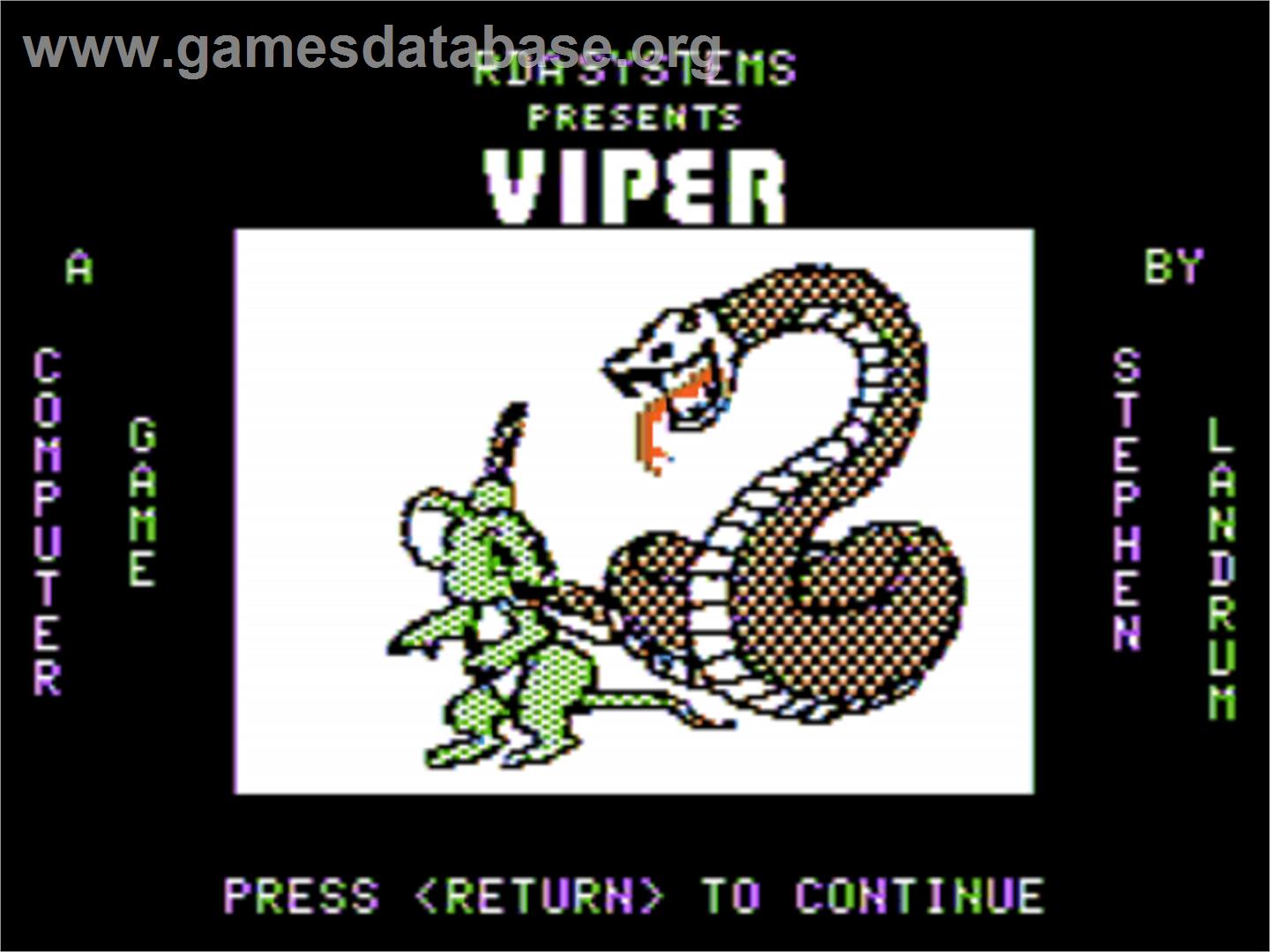 Viper - Apple II - Artwork - Title Screen