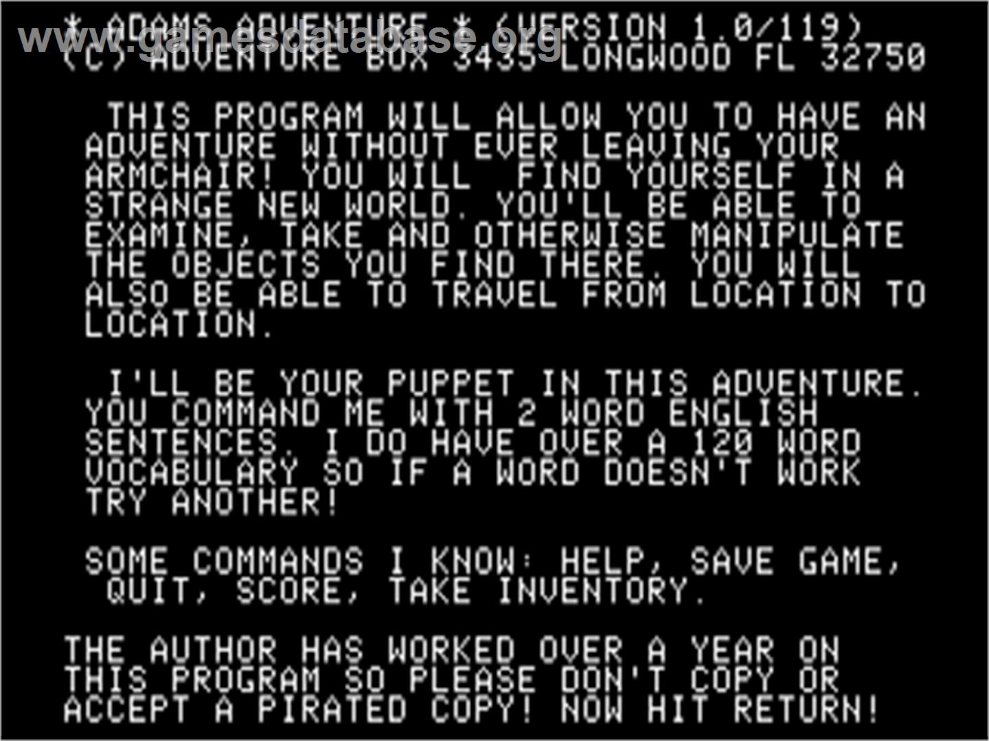 Voodoo Castle - Apple II - Artwork - Title Screen