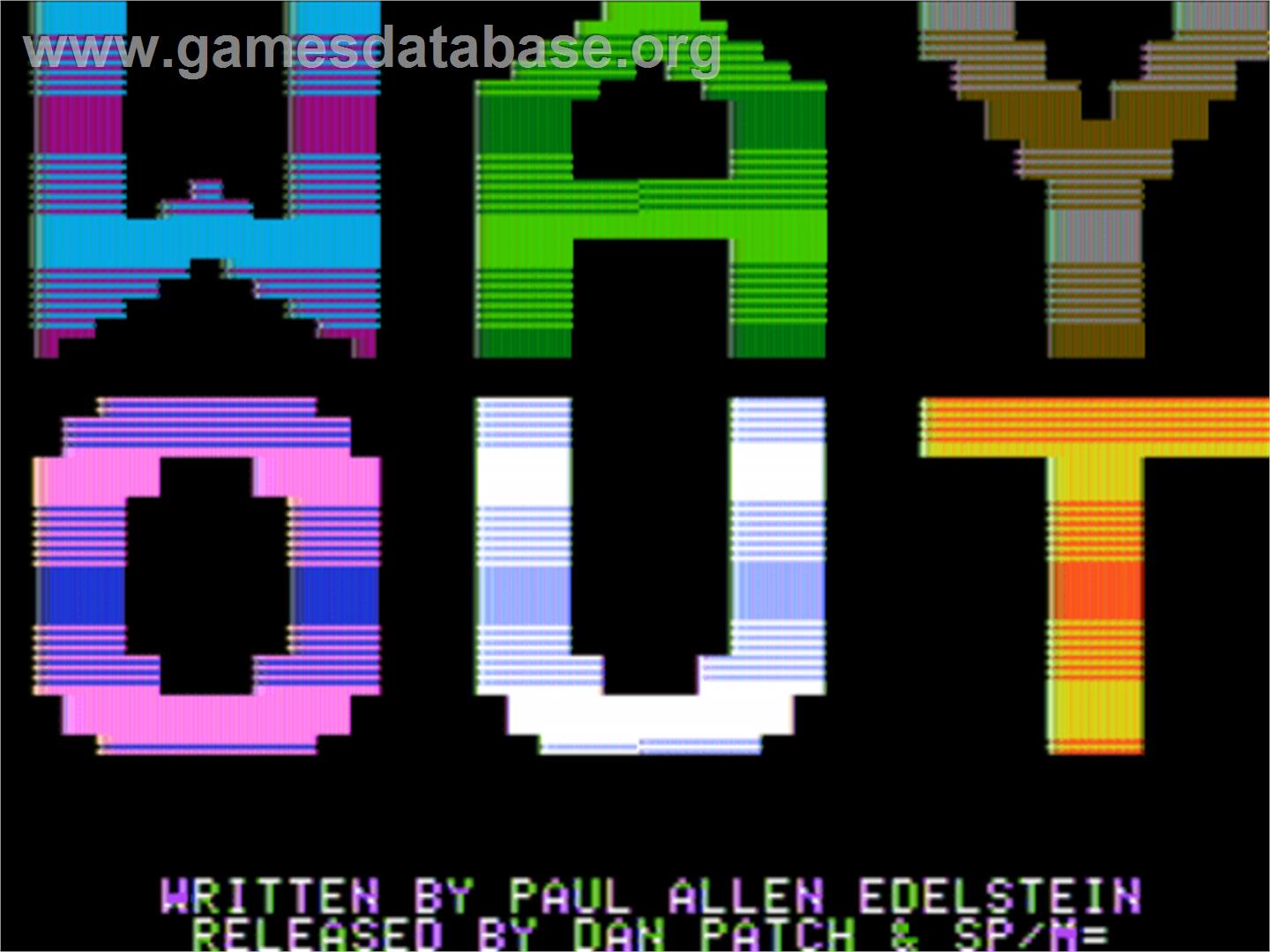 Way Out - Apple II - Artwork - Title Screen