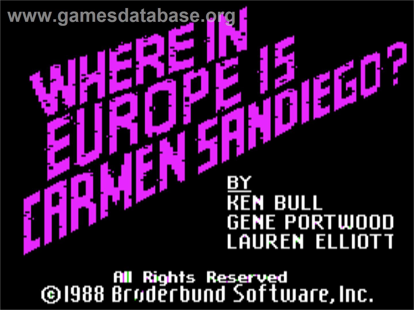 Where in Time is Carmen Sandiego - Apple II - Artwork - Title Screen