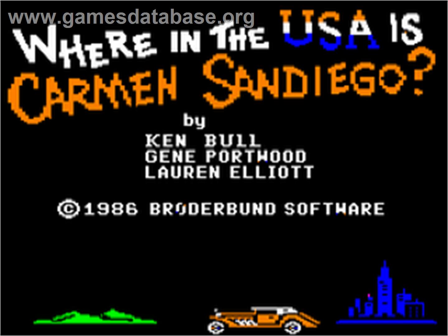 Where in the U.S.A. Is Carmen Sandiego? - Apple II - Artwork - Title Screen