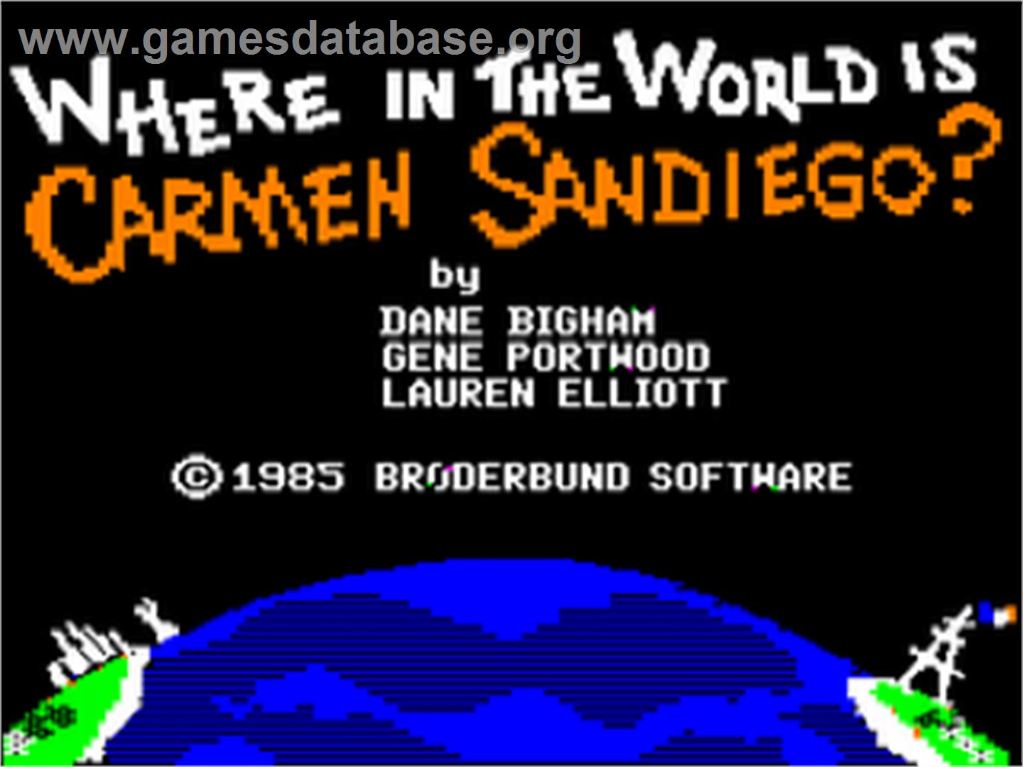 Where in the World Is Carmen Sandiego? - Apple II - Artwork - Title Screen