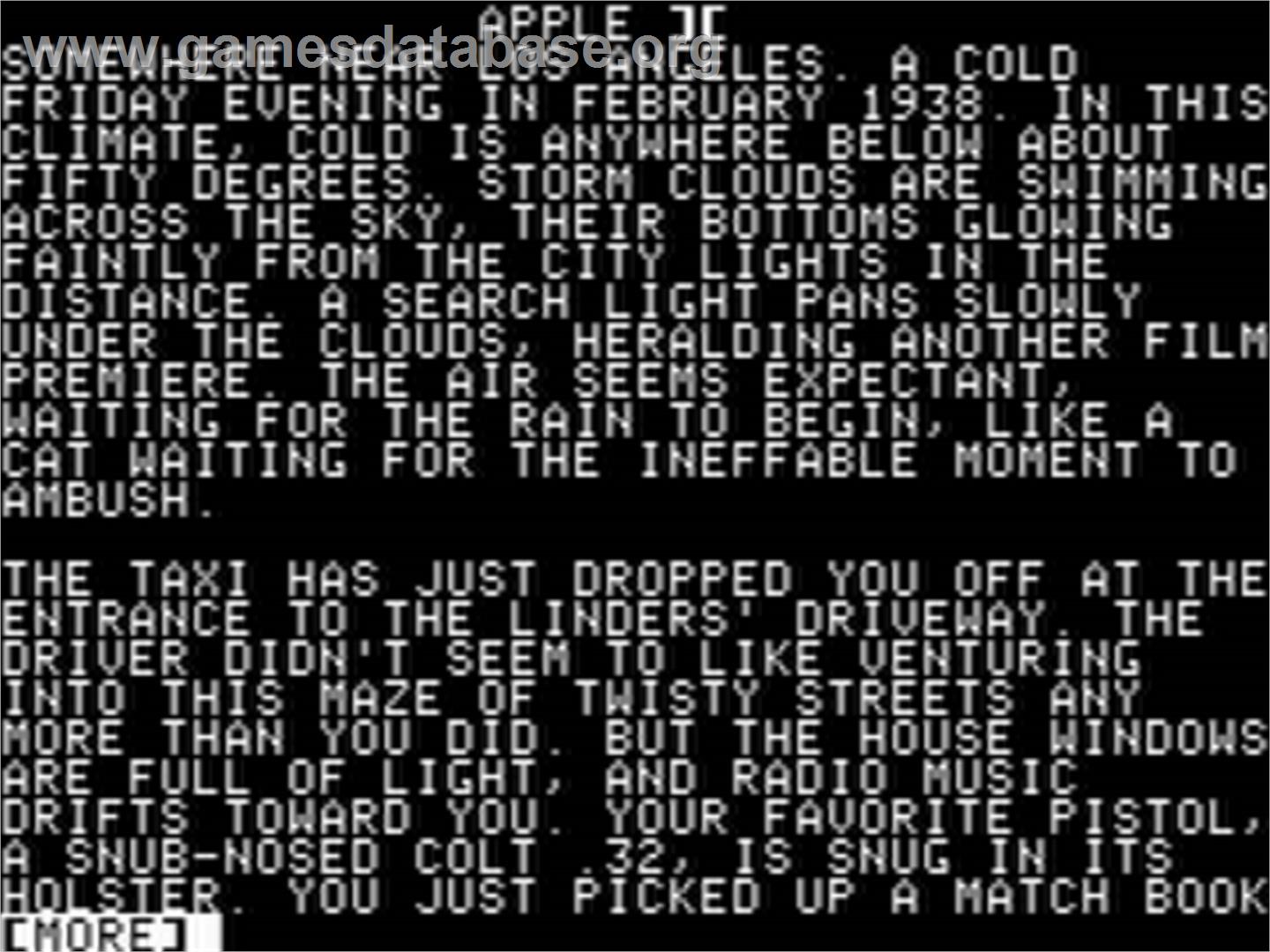 Witness - Apple II - Artwork - Title Screen