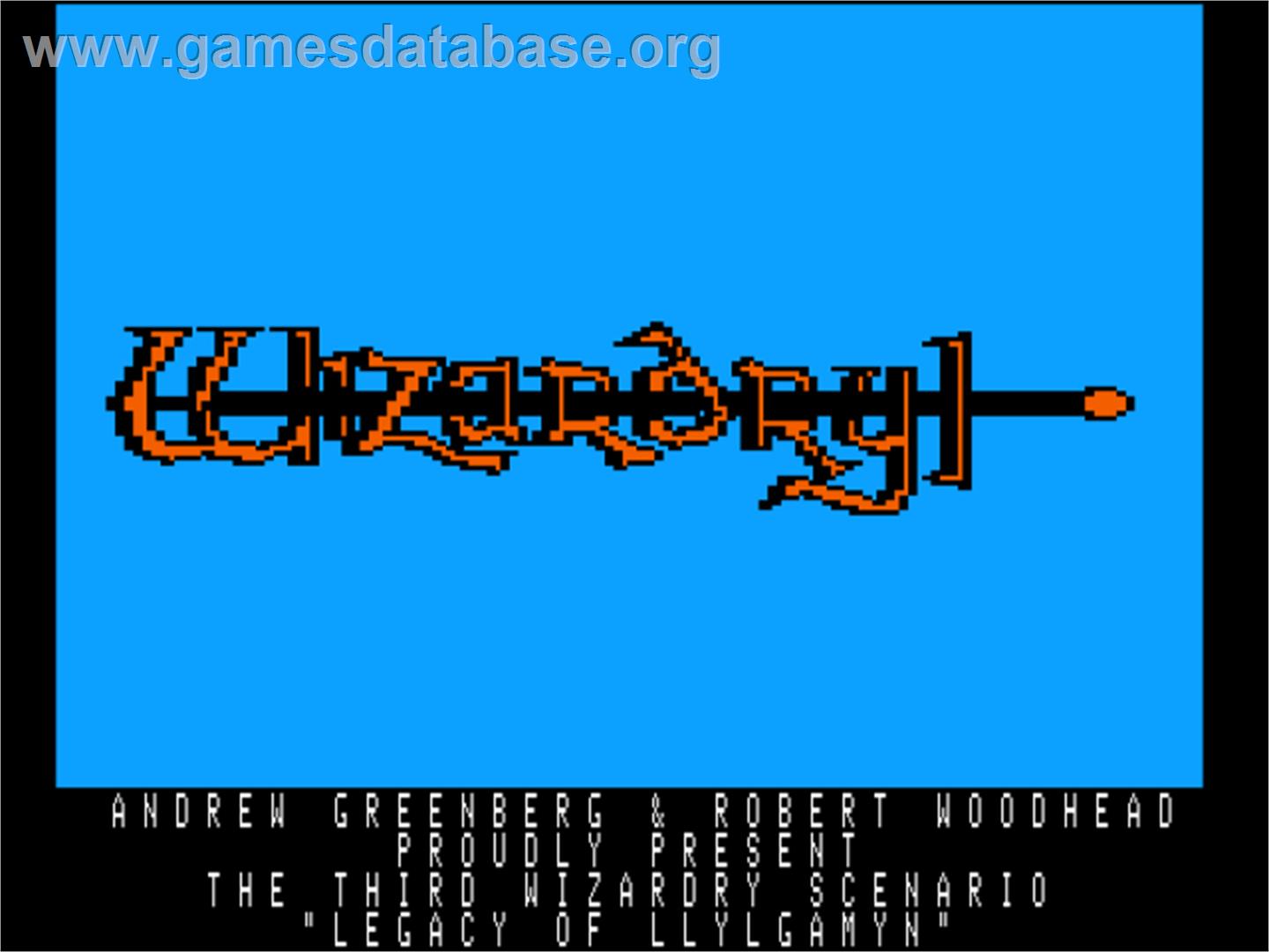 Wizardry III: Legacy of Llylgamyn - Apple II - Artwork - Title Screen