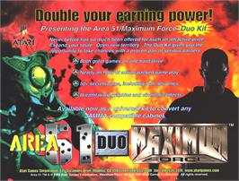 Advert for Area 51 / Maximum Force Duo v2.0 on the Arcade.