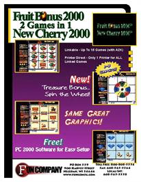 Advert for Fruit Bonus 2000 / New Cherry 2000 on the Arcade.