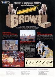 Advert for Growl on the Arcade.