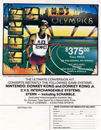 Advert for Herbie at the Olympics on the Arcade.