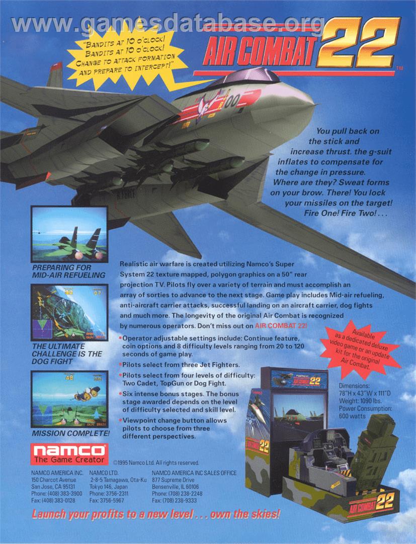 Air Combat 22 - Arcade - Artwork - Advert