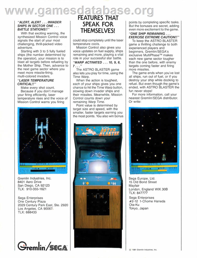 Astro Blaster - Atari 7800 - Artwork - Advert