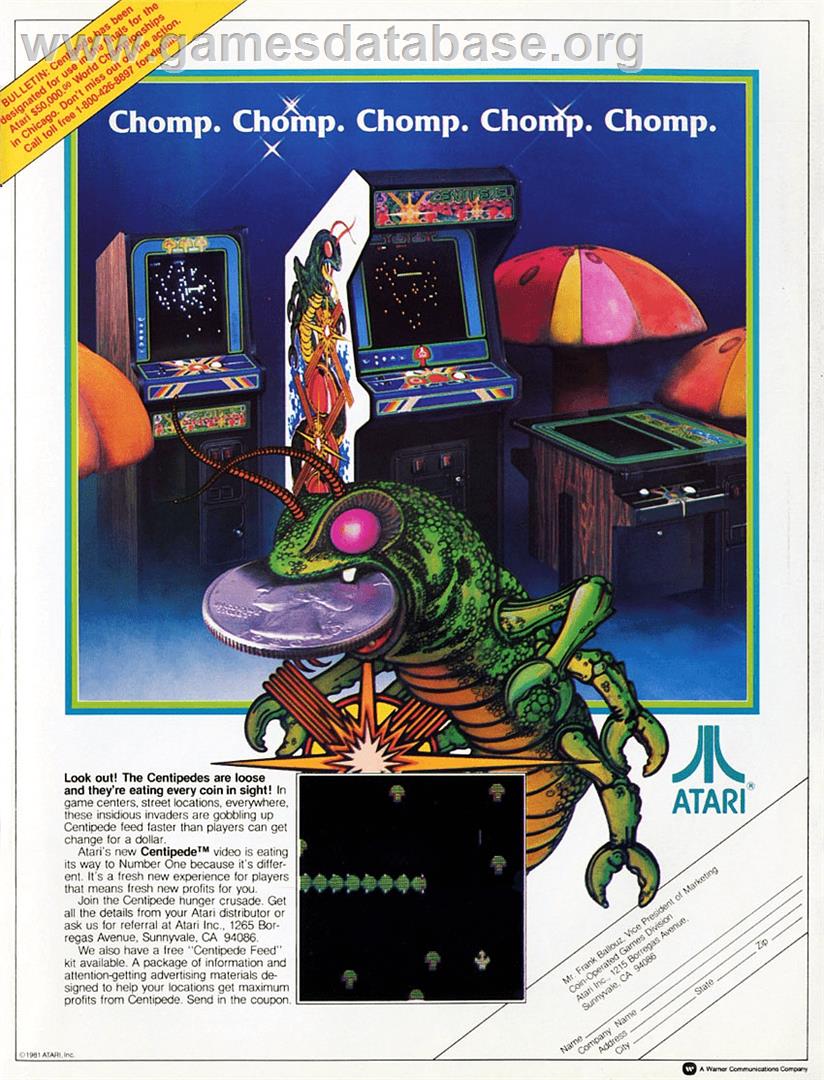 Centipede - Atari 7800 - Artwork - Advert