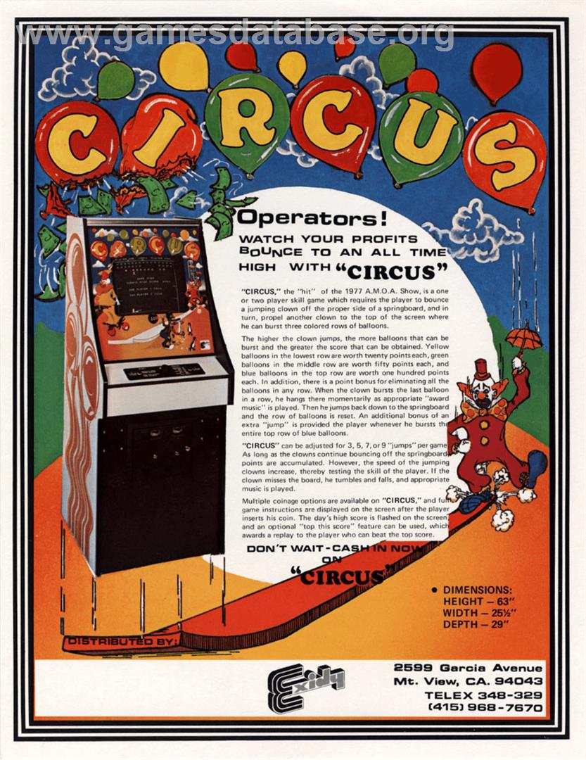 Circus / Acrobat TV - Arcade - Artwork - Advert