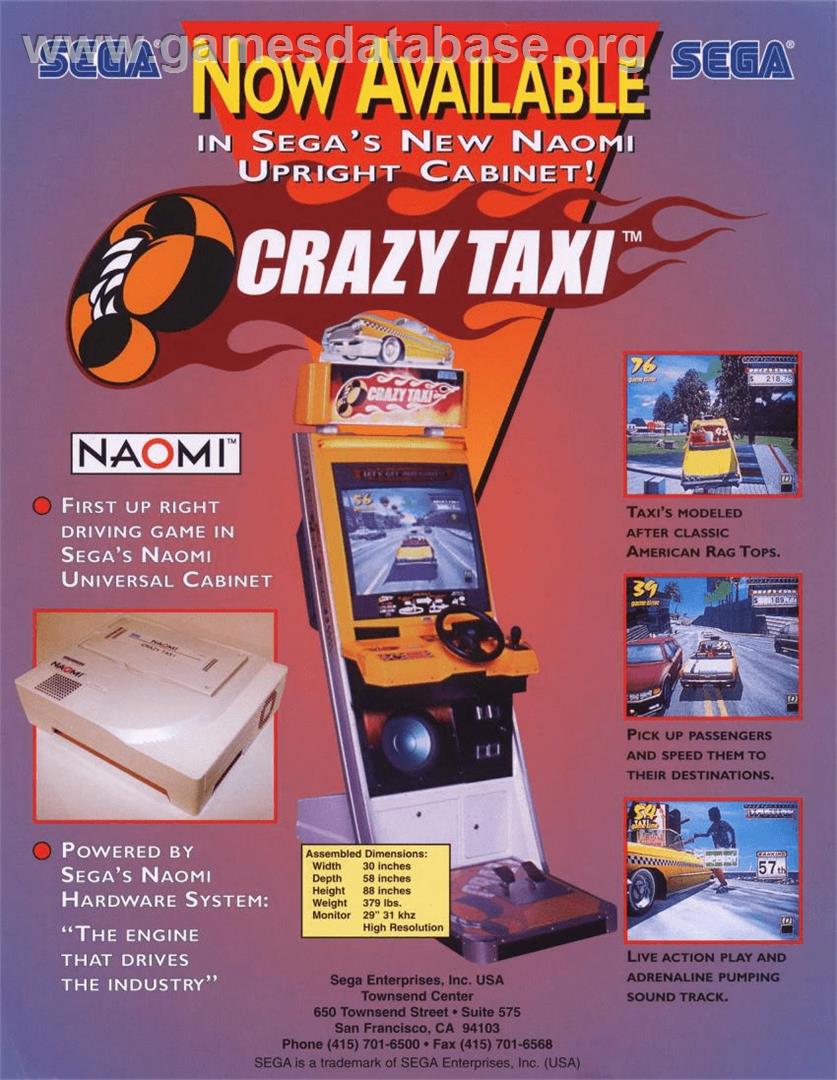 Crazy Taxi - Sega Dreamcast - Artwork - Advert