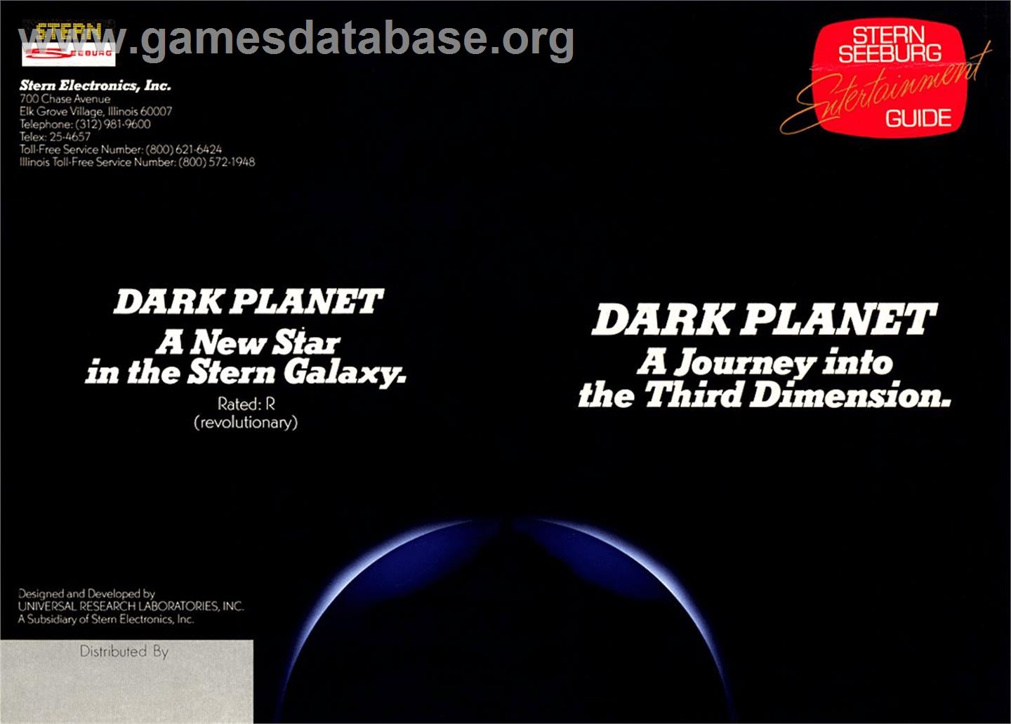 Dark Planet - Arcade - Artwork - Advert