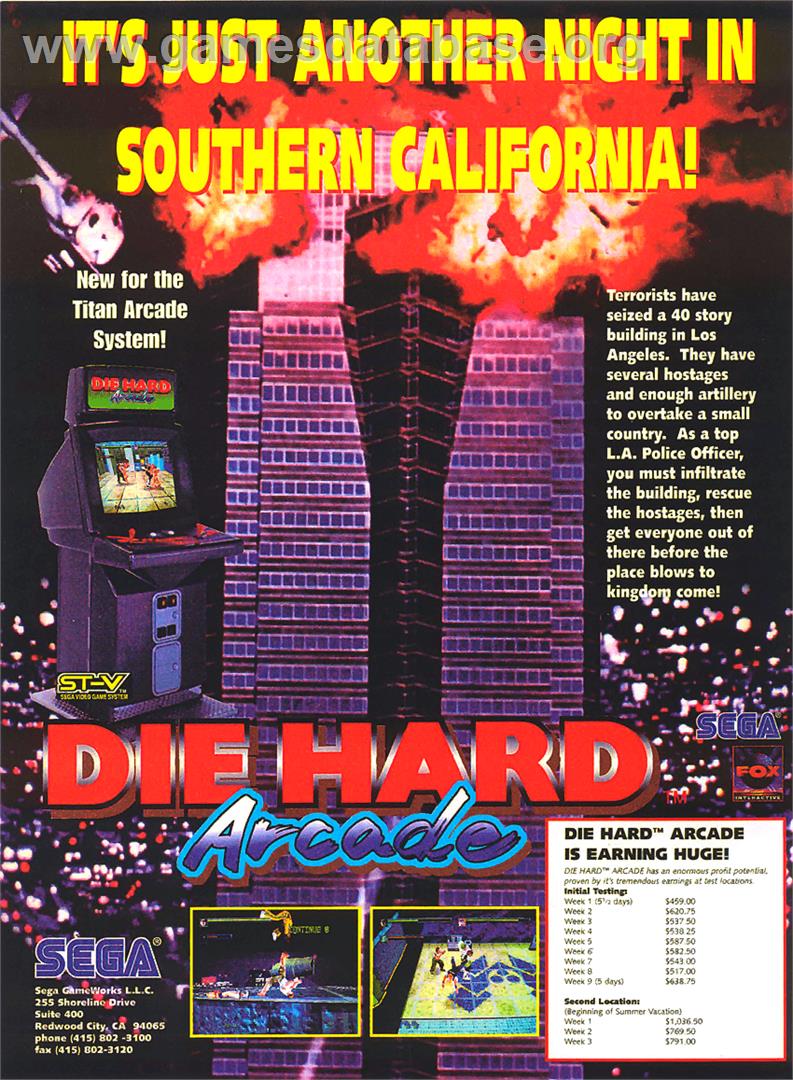 Die Hard Arcade - Sega Saturn - Artwork - Advert