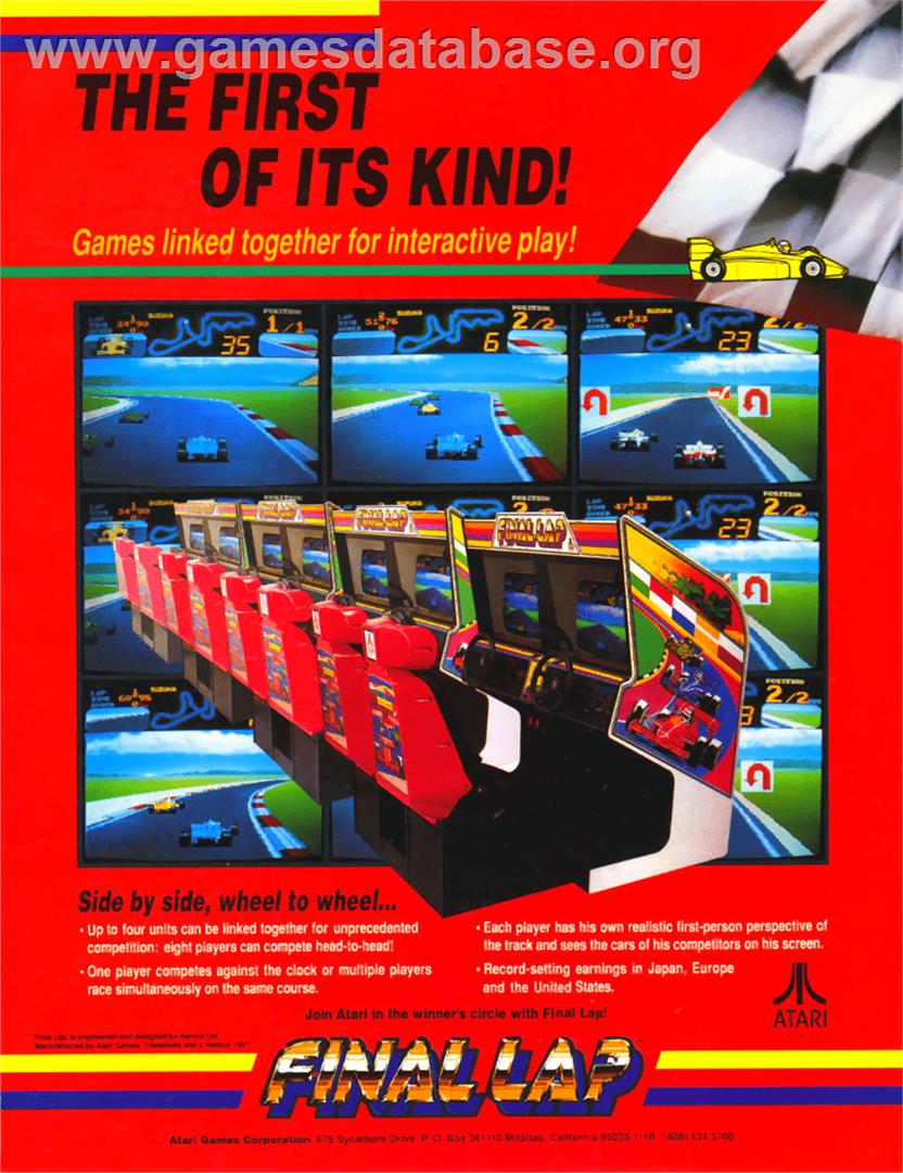 Final Lap - Arcade - Artwork - Advert