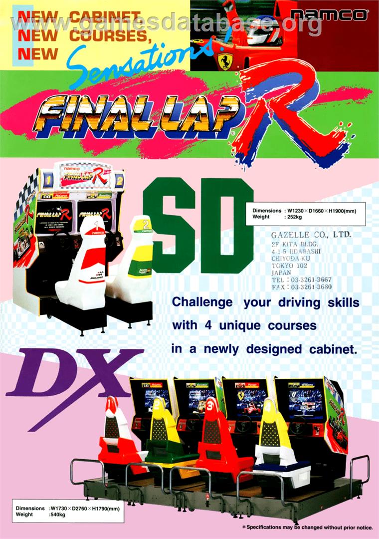 Final Lap R - Arcade - Artwork - Advert