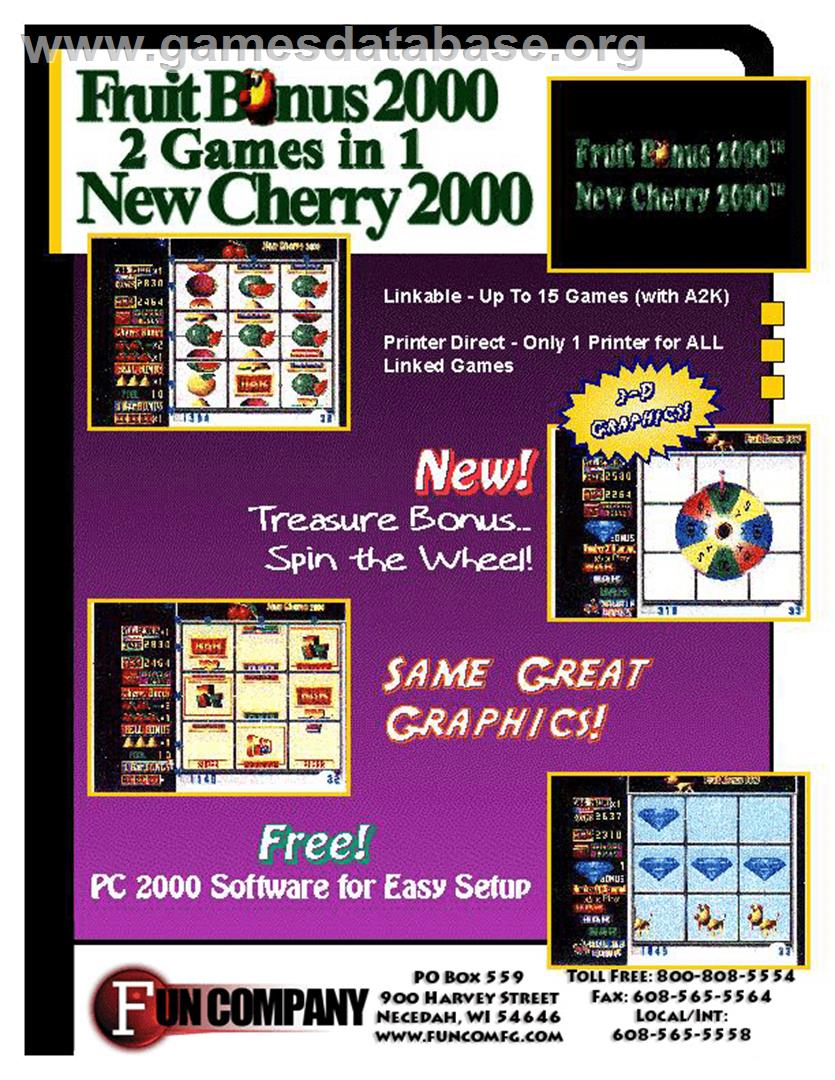 Fruit Bonus 2000 / New Cherry 2000 - Arcade - Artwork - Advert