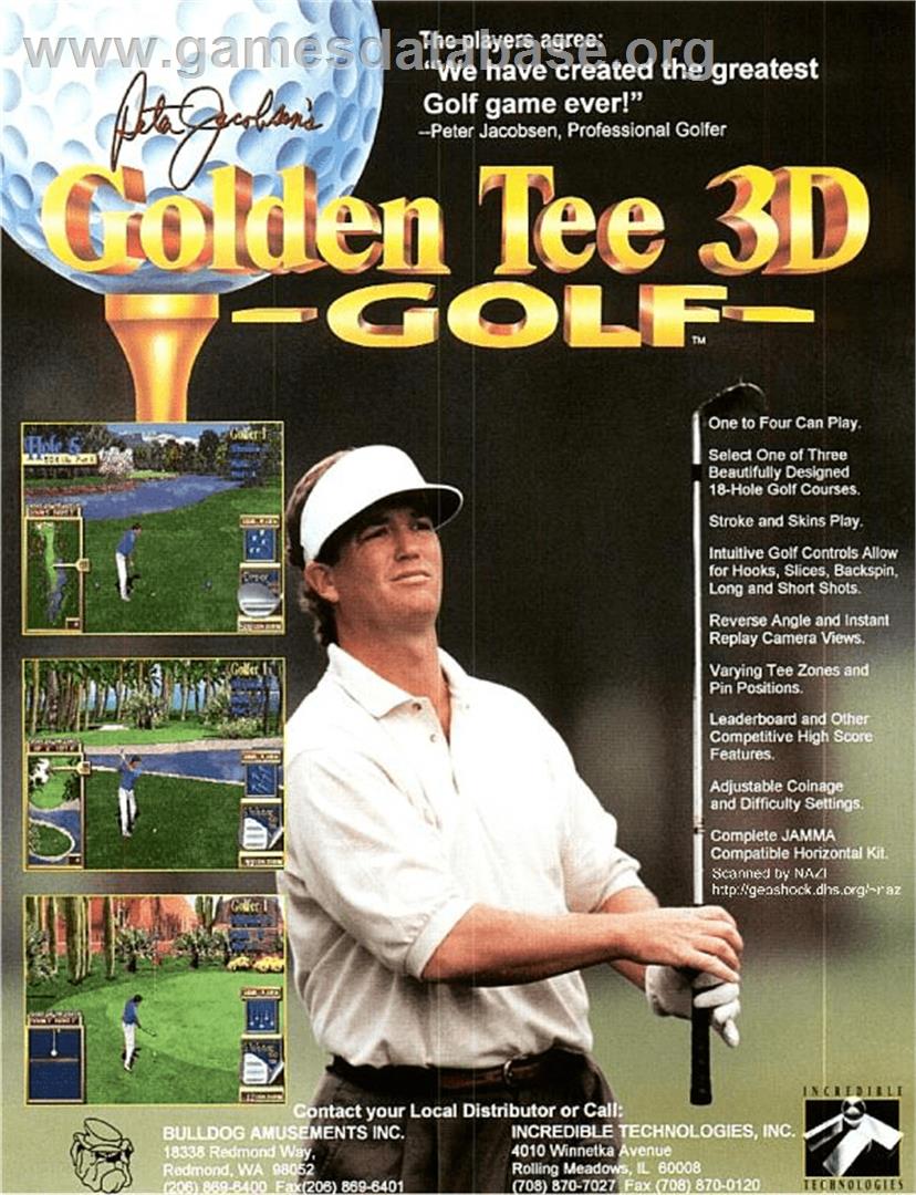 Golden Tee 3D Golf Tournament - Arcade - Artwork - Advert
