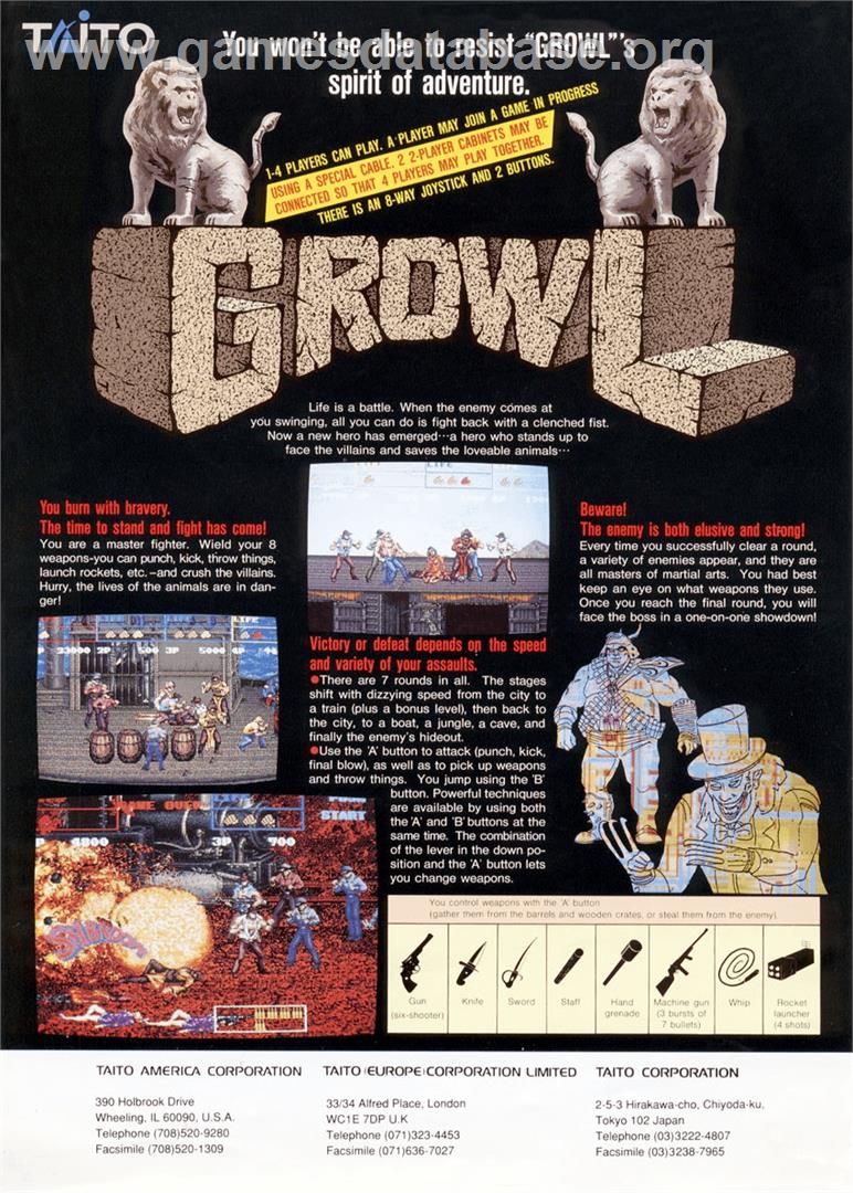 Growl - Sega Genesis - Artwork - Advert