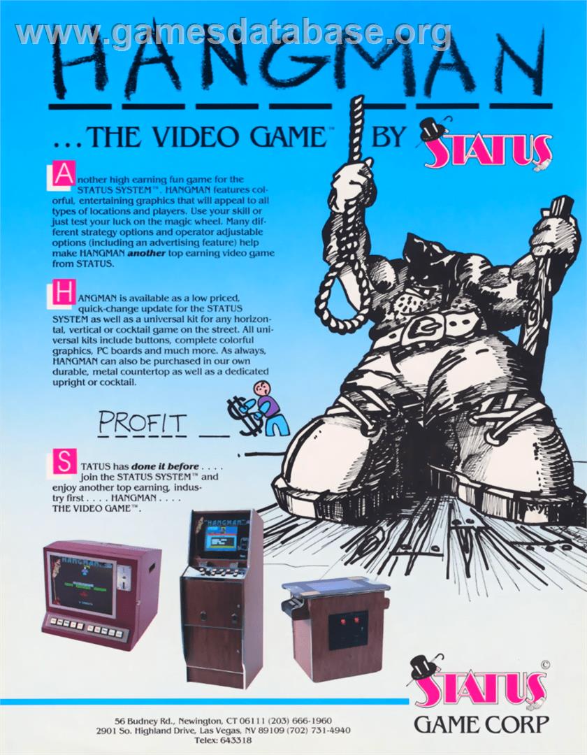 Hangman - Arcade - Artwork - Advert