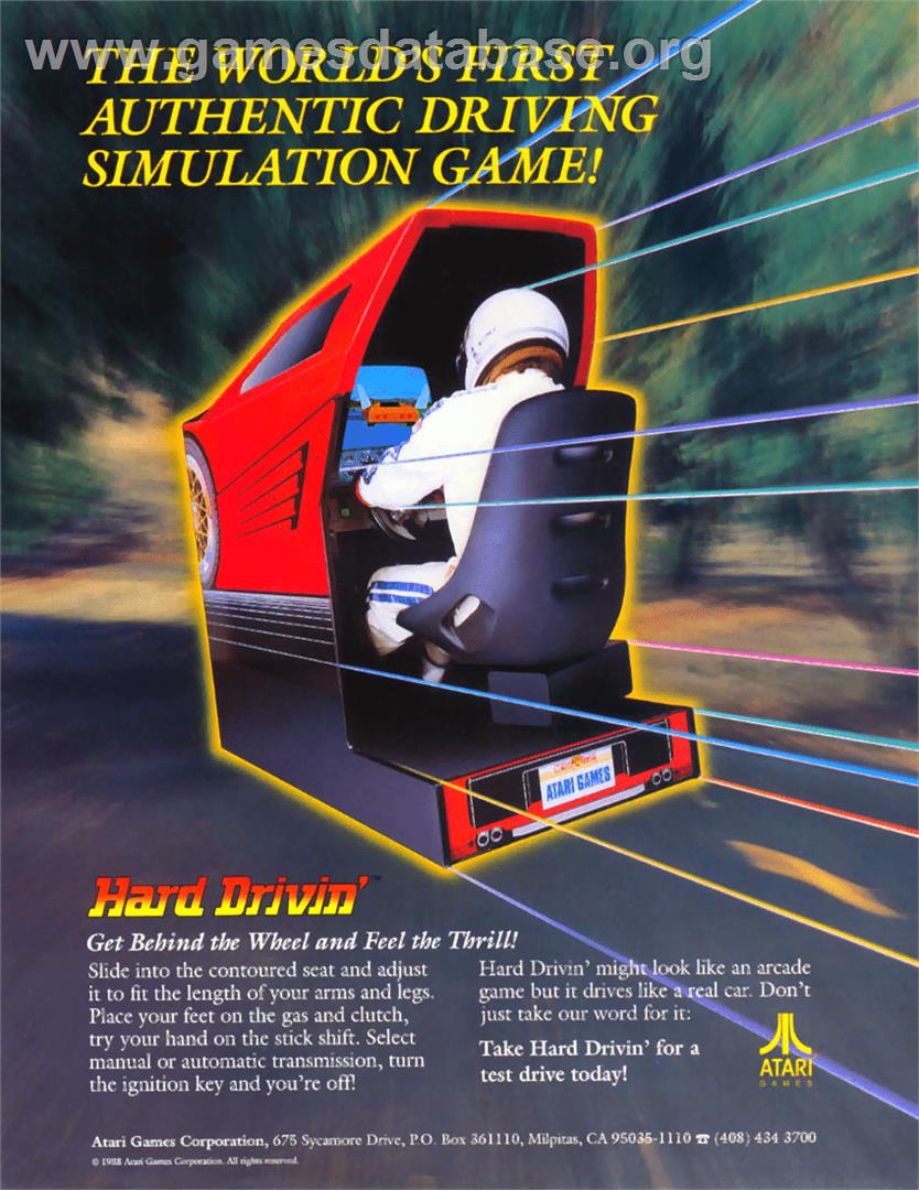 Hard Drivin' - Arcade - Artwork - Advert