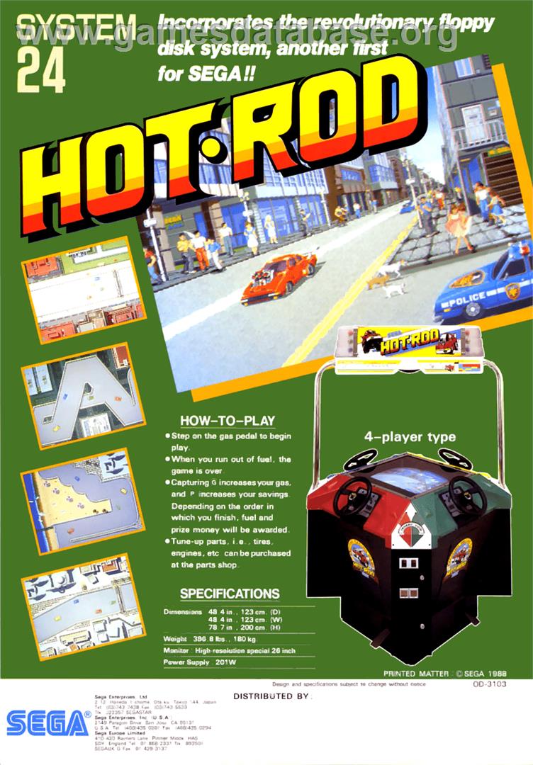 Hot Rod - Arcade - Artwork - Advert