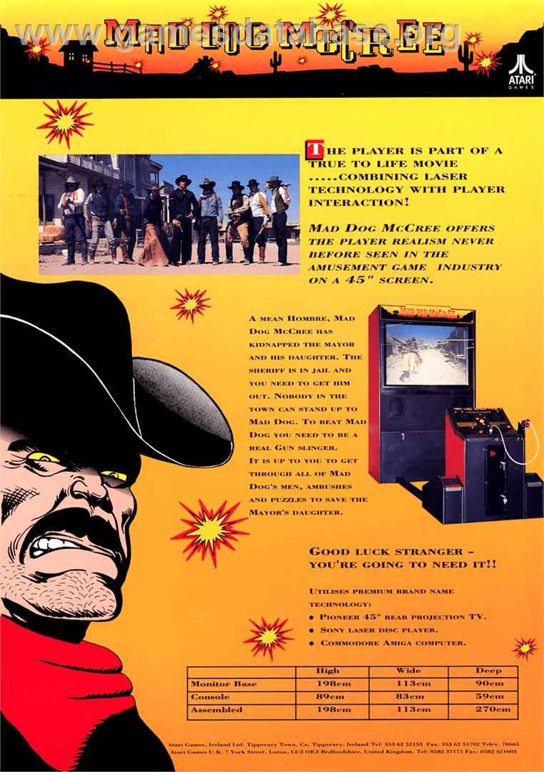 Mad Dog McCree v2.03 board rev.B - Arcade - Artwork - Advert