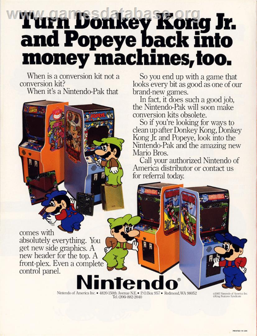 Mario Bros. - Arcade - Artwork - Advert