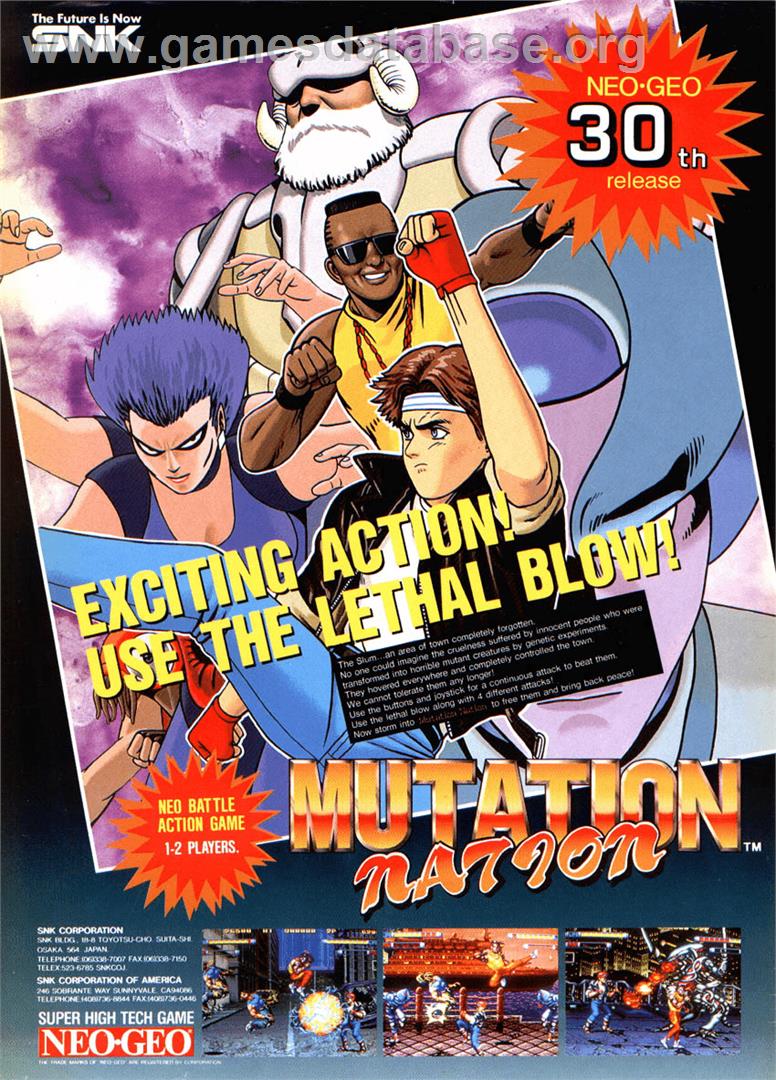Mutation Nation - Arcade - Artwork - Advert