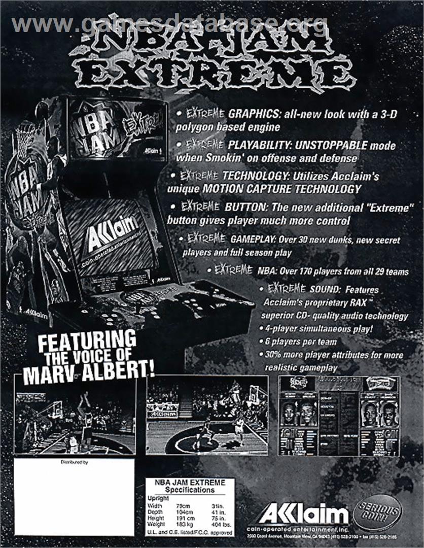 NBA Jam Extreme - Arcade - Artwork - Advert