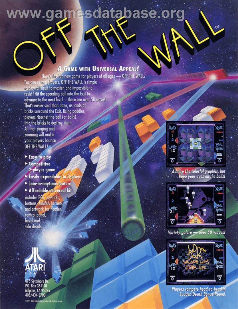 Off the Wall - Arcade - Artwork - Advert