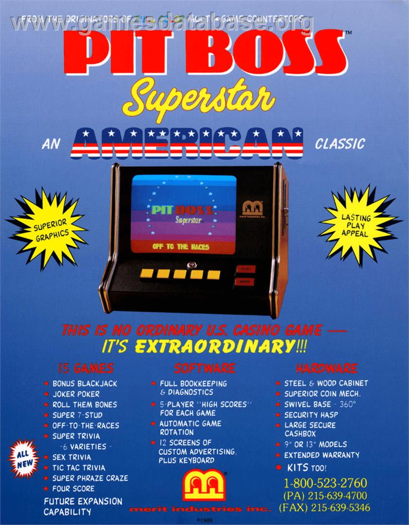 Pit Boss Superstar - Arcade - Artwork - Advert