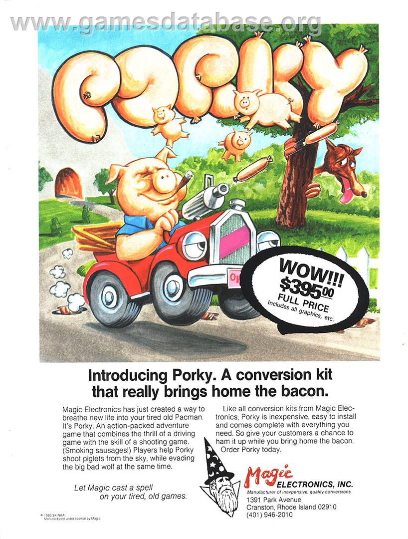 Porky - Arcade - Artwork - Advert