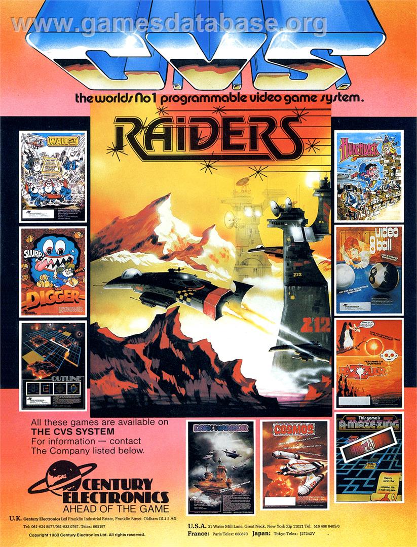 Raiders - Arcade - Artwork - Advert