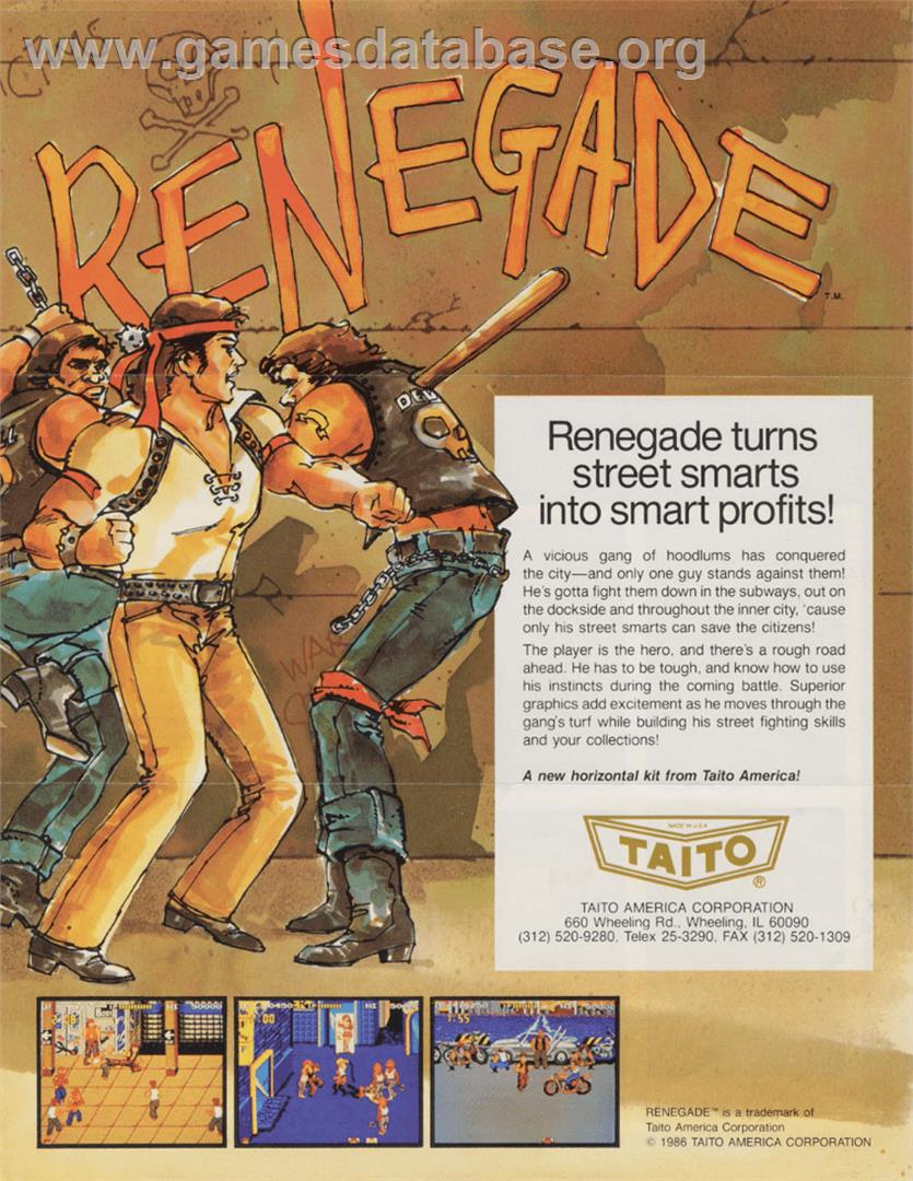 Renegade - Arcade - Artwork - Advert