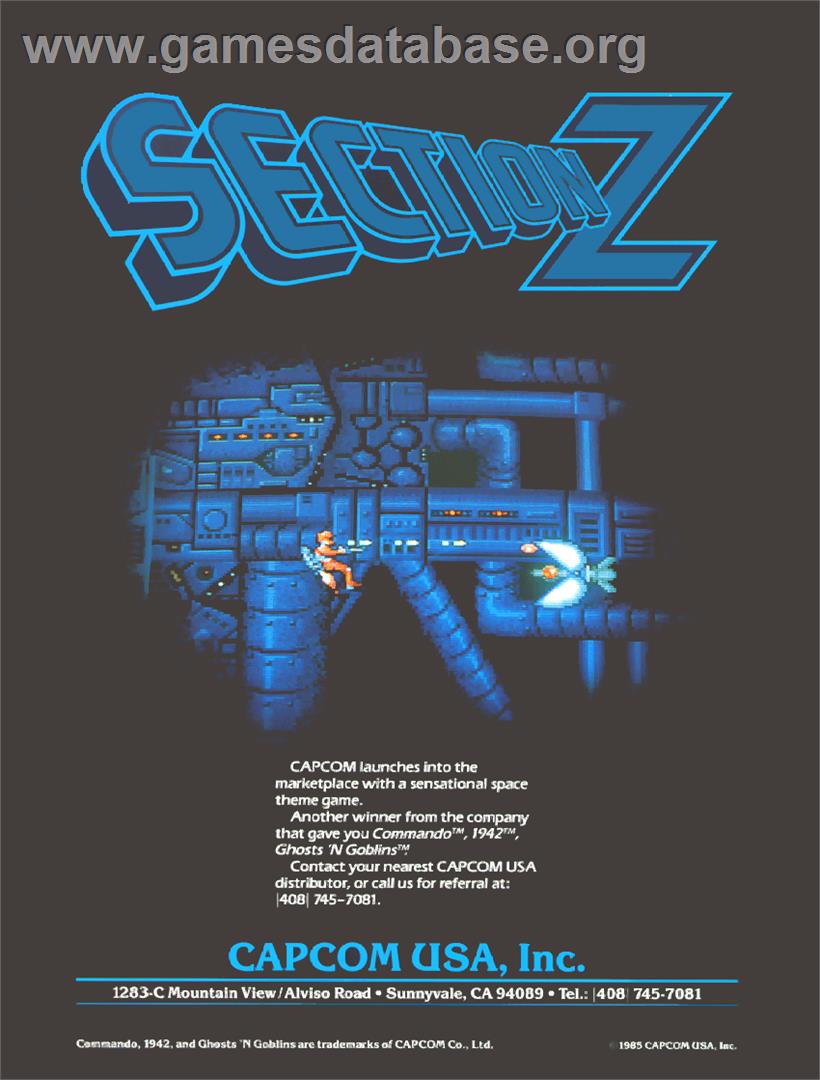 Section Z - Arcade - Artwork - Advert