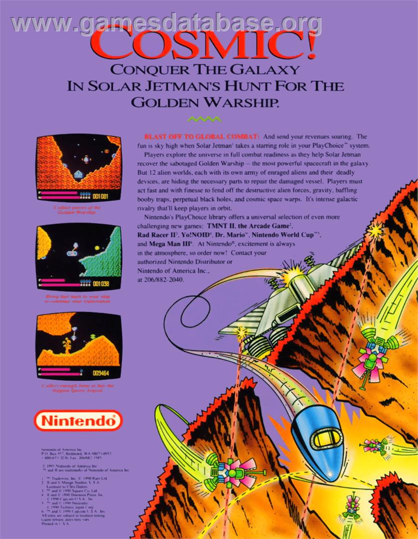 Solar Jetman - Nintendo Arcade Systems - Artwork - Advert