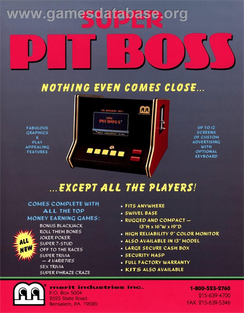 Super Pit Boss - Arcade - Artwork - Advert