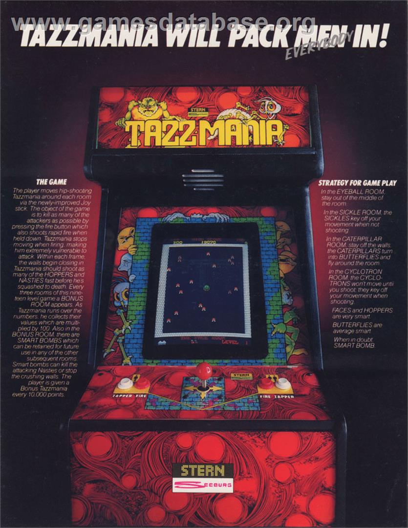 Tazz-Mania - Arcade - Artwork - Advert
