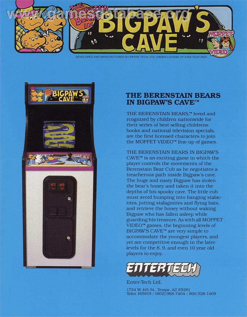 The Berenstain Bears in Big Paw's Cave - Arcade - Artwork - Advert
