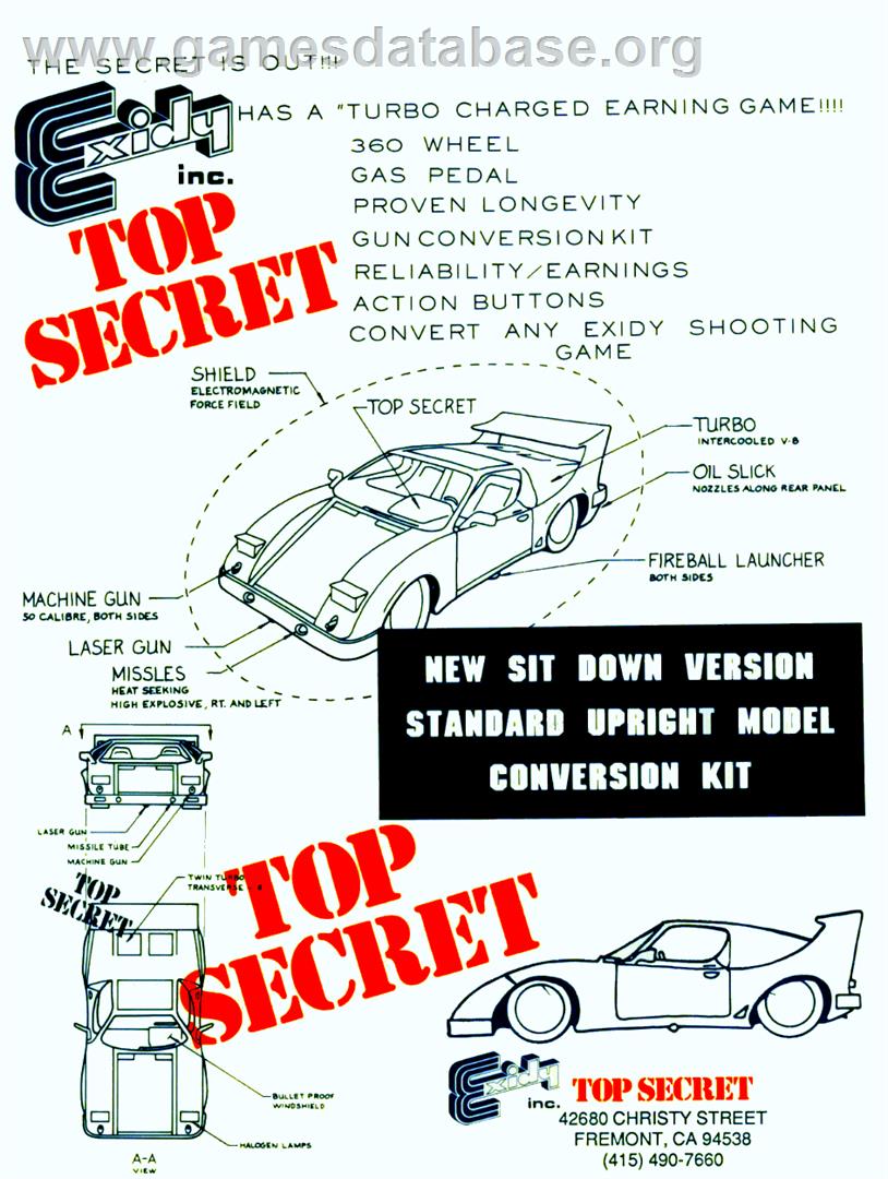 Top Secret - Arcade - Artwork - Advert
