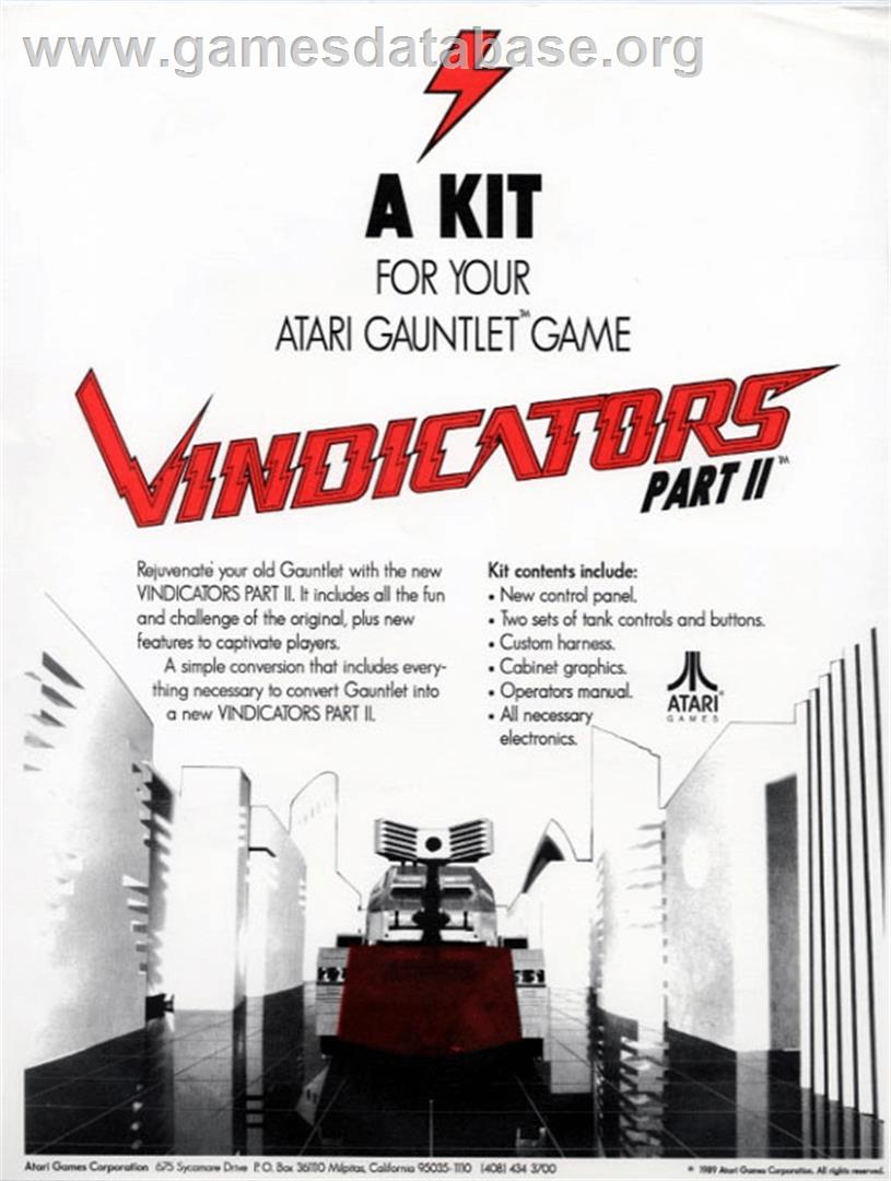 Vindicators Part II - Arcade - Artwork - Advert