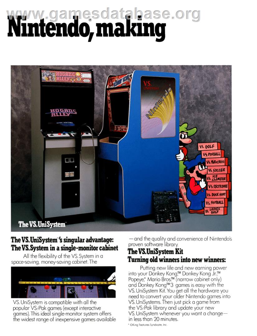 Vs. Stroke & Match Golf - Arcade - Artwork - Advert