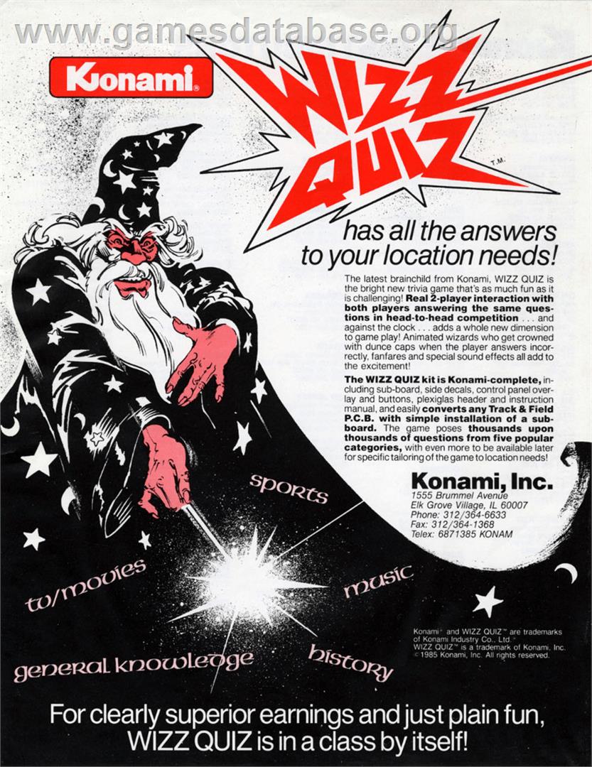 Wizz Quiz - Arcade - Artwork - Advert